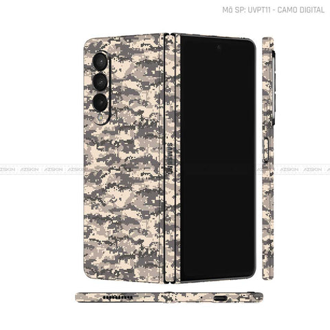 Dán Skin Galaxy Z Fold4 Vân Nổi Camo Digital Xa Mạc | UVPT11