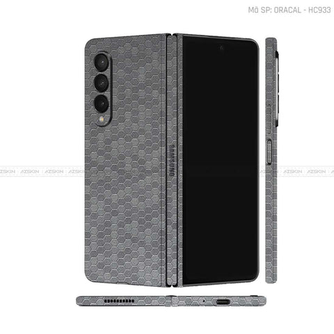 Dán Skin 3M/Oracal Galaxy Z Fold3 Vân Tổ Ong Xám | HC933