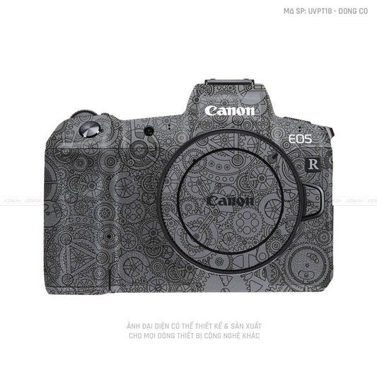 Dán Skin Máy Ảnh Canon Vân Nổi Pattern Động Cơ Vàng Xám | UVPT18