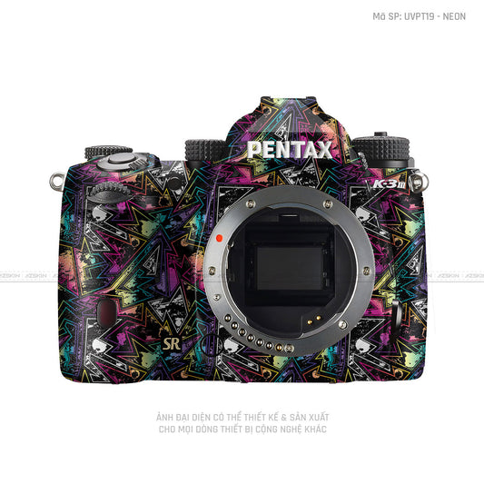 Dán Skin Máy Ảnh Pentax Vân Nổi Neon 04 | UVPT19
