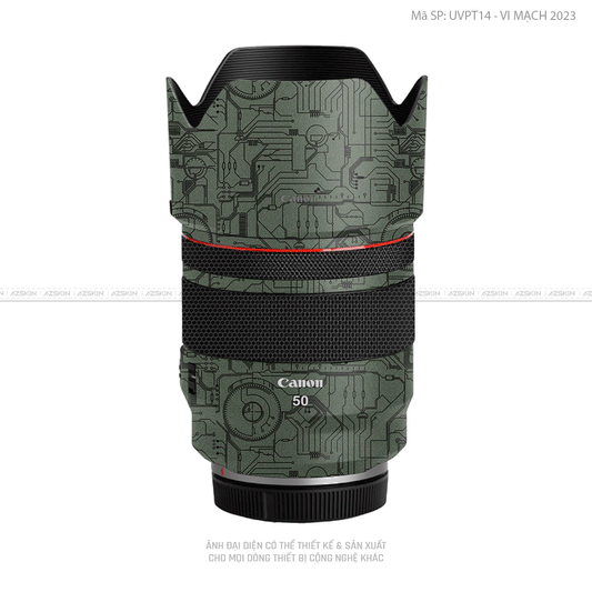 Dán Skin Ống Kính Canon Vân Nổi Vi Mạch 2023 Xanh | UVPT14