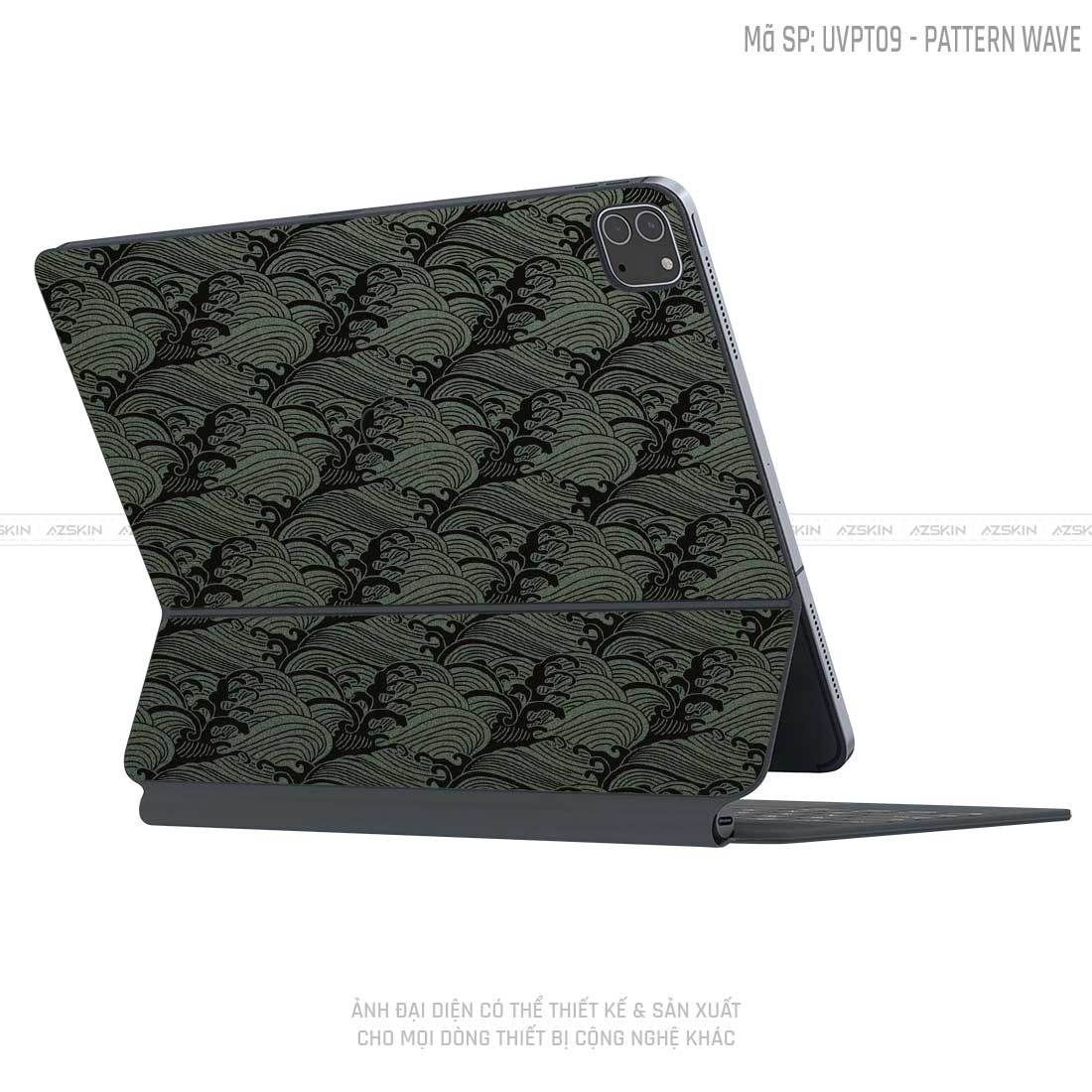 Dán Skin Magic Keyboard Vân Pattern Wave Xanh | UVPT09