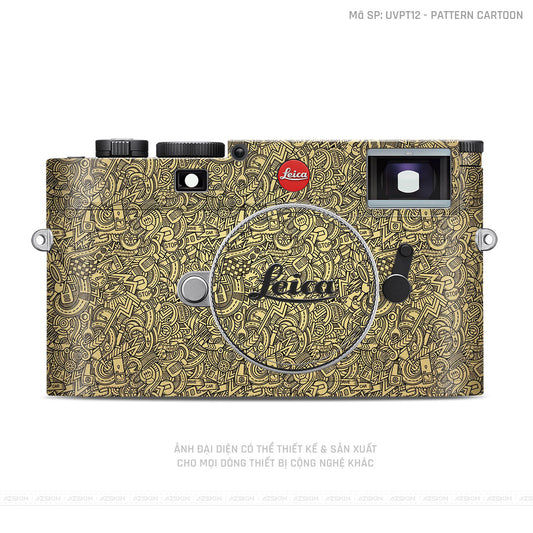 Dán Skin Máy Ảnh Leica Vân Pattern Cartoon Vàng | UVPT12