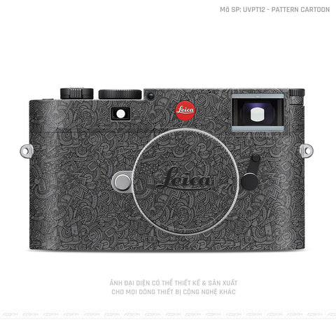 Dán Skin Máy Ảnh Leica Vân Pattern Cartoon Xám | UVPT12