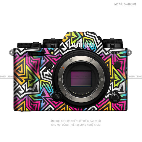 Dán Skin Máy Ảnh Fujifilm Vân Nổi Pattern Graffiti 01 | UVPT20