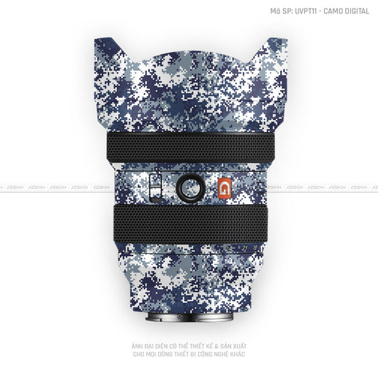 Dán Skin Ống Kính Sony Vân Nổi Pattern Camo Digital Xanh | UVPT11