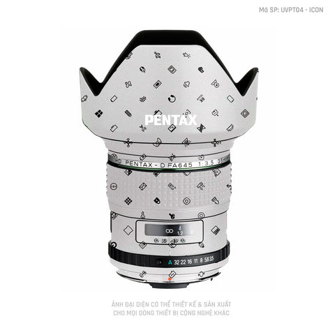 Dán Skin Ống Kính Pentax Vân Nổi Pattern ICon Trắng | UVPT04