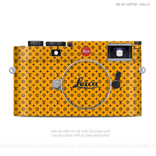 Dán Skin Máy Ảnh Leica Vân Pattern LV Vàng Đen | UVPT16