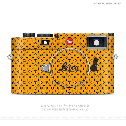 Dán Skin Máy Ảnh Leica Vân Pattern LV Vàng Đen | UVPT16