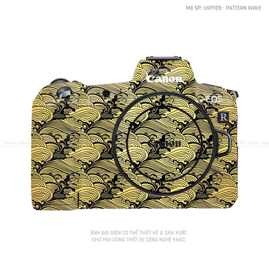 Dán Skin Máy Ảnh Canon Vân Nổi PATTERN WAVE Vàng Gold | UVPT09
