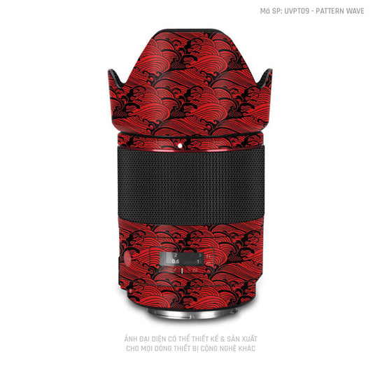 Dán Skin Ống Kính Máy Ảnh Vân Pattern Wave Đỏ | UVPT09