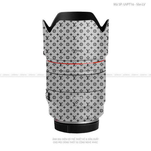 Dán Skin Ống Kính Canon Vân Nổi Pattern LV Bạc | UVPT16
