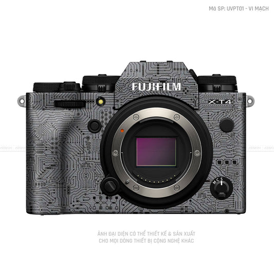 Dán Skin Máy Ảnh Fujifilm Vân Nổi Vi Mạch Xám | UVPT01