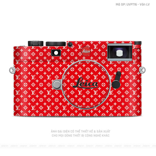 Dán Skin Máy Ảnh Leica Vân Pattern LV Đỏ Trắng | UVPT16