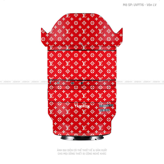 Dán Skin Ống Kính Tamron Vân Pattern LV Đỏ Trắng | UVPT16