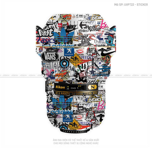 Dán Skin Ống Kính Nikon Vân Nổi Sticker 04 | UVPT22