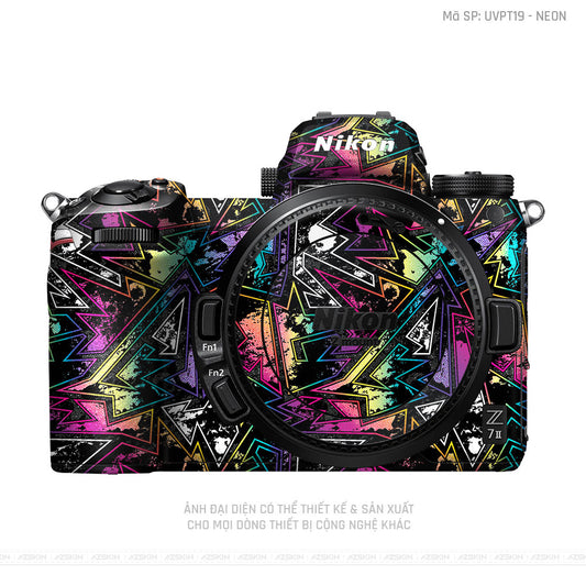 Dán Skin Máy Ảnh Vân Nổi Pattern Neon 04 | UVPT19