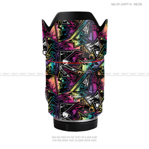 Dán Skin Ống Kính Canon Vân Nổi Neon 04 | UVPT19