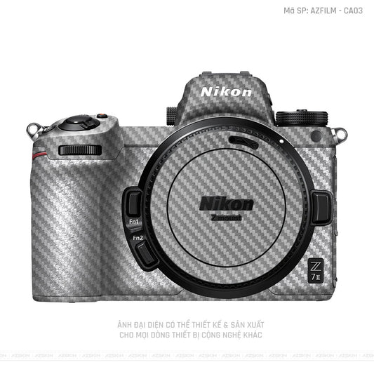 Dán Skin Máy Ảnh Nikon Vân Carbon Xám | AZFILM - CA03