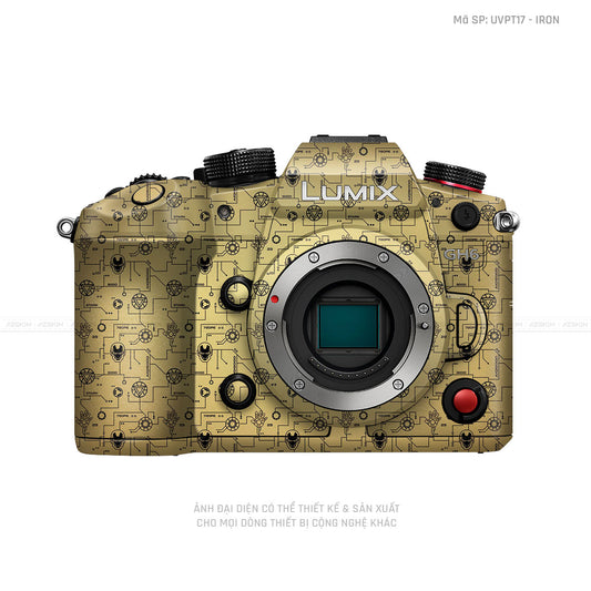 Dán Skin Máy Ảnh Lumix Vân Nổi Pattern Ironman Vàng Đồng | UVPT17