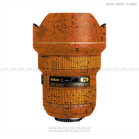 Dán Skin Ống Kính Nikon Vân Nổi Vi Mạch Cam | UVPT01