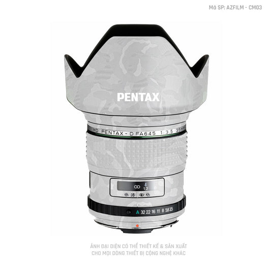 Dán Skin Ống Kính Pentax Vân Camo Trắng | CM03