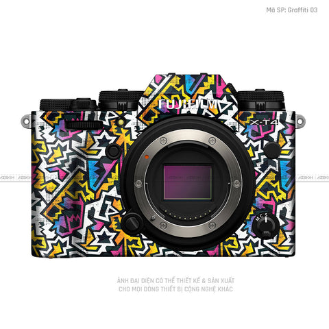 Dán Skin Máy Ảnh Fujifilm Vân Nổi Pattern Graffiti 03 | UVPT20