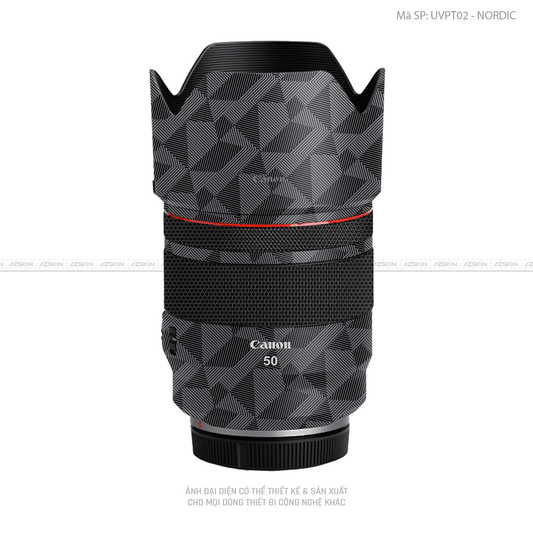 Dán Skin Ống Kính Canon Vân Nổi Nordic Xám | UVPT02