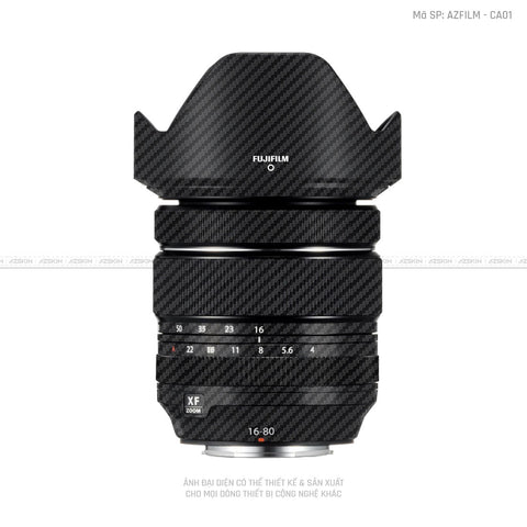 Dán Skin Ống Kính Fujifilm Vân Carbon Đen | CA01