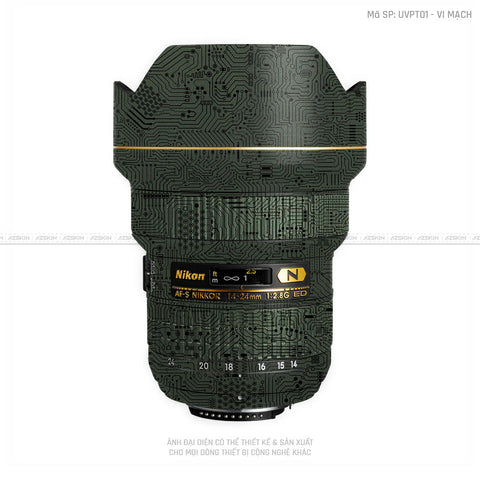 Dán Skin Ống Kính Nikon Vân Nổi Vi Mạch Xanh | UVPT01