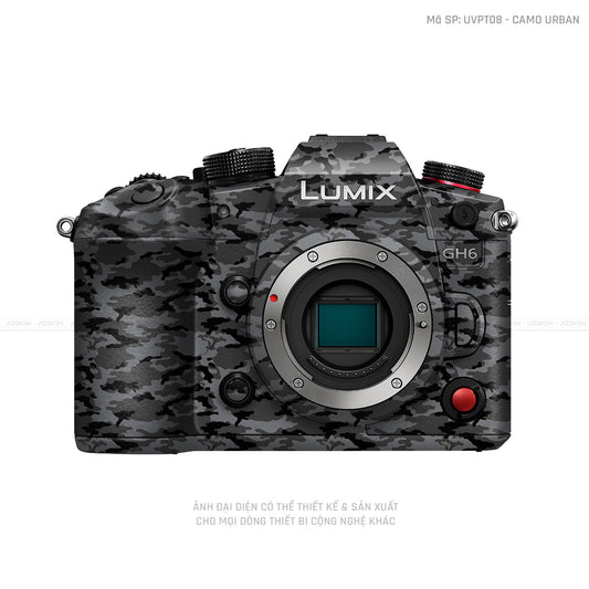 Dán Skin Máy Ảnh Lumix Vân Nổi Camo Urban Xám | UVPT08