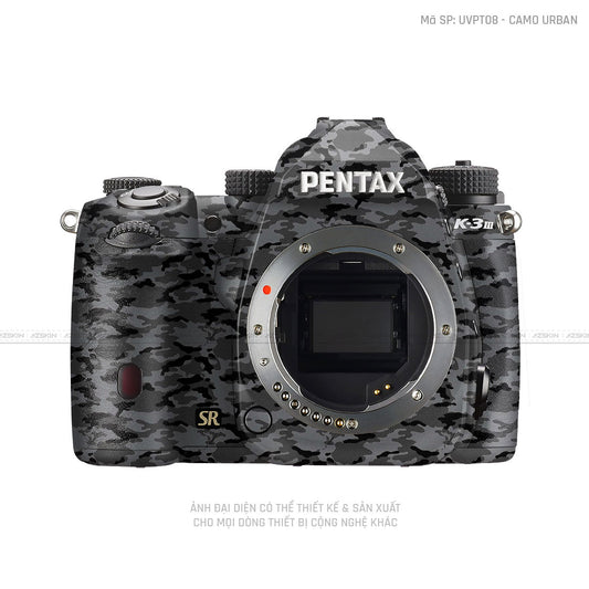 Dán Skin Máy Ảnh Pentax Vân Nổi Camo Urban Xám | UVPT08