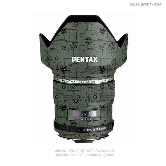 Dán Skin Ống Kính Pentax Vân IRonman Xanh | UVPT17