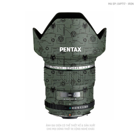 Dán Skin Ống Kính Pentax Vân IRonman Xanh | UVPT17