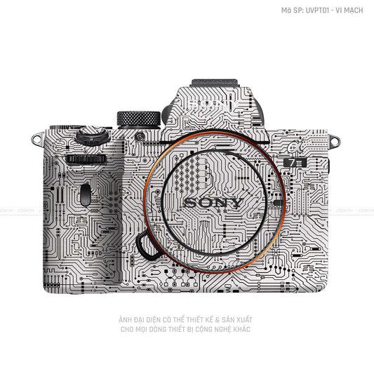 Dán Skin Máy Ảnh Sony Vân Nổi Vi Mạch Trắng | UVPT01