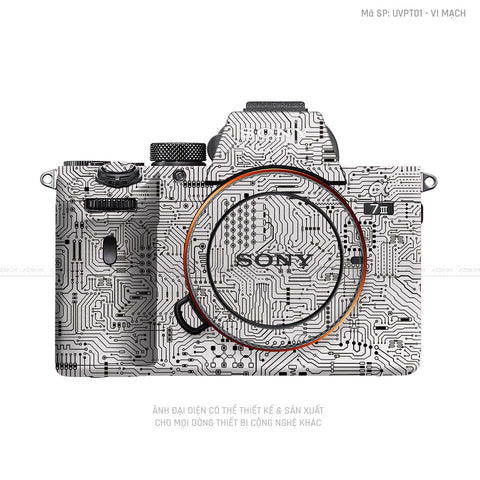 Dán Skin Máy Ảnh Sony Vân Nổi Vi Mạch Trắng | UVPT01