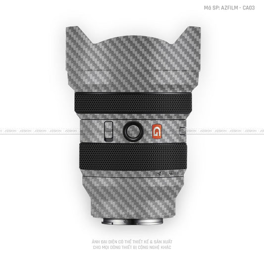 Skin Ống Kính Sony Vân Nổi Carbon Xám | AZFILM - CA03