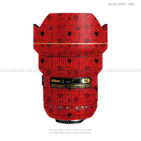 Dán Skin Ống Kính Nikon Vân Nổi Pattern Icon Đỏ | UVPT17