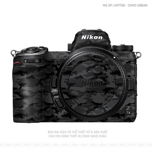 Dán Skin Máy Ảnh Nikon Vân Nổi Camo Urban Đen | UVPT08