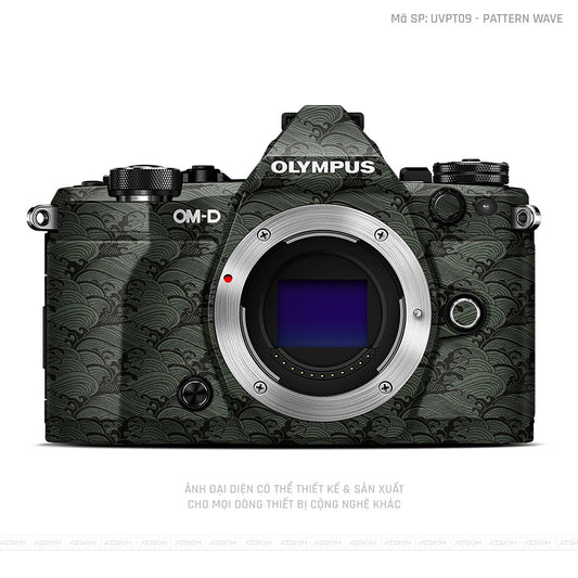 Dán Skin Máy Ảnh Olympus Vân Nổi Pattern Wave Xanh | UVPT09