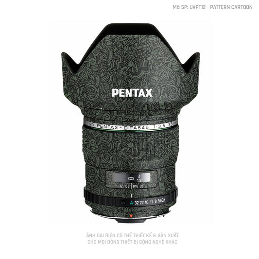 Dán Skin Ống Kính Pentax Pattern Cartoon Green | UVPT12