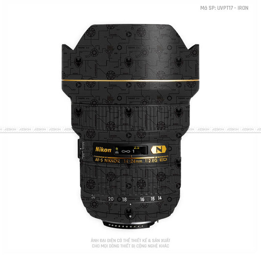 Dán Skin Ống Kính Nikon Vân Nổi Pattern Icon Đen | UVPT17