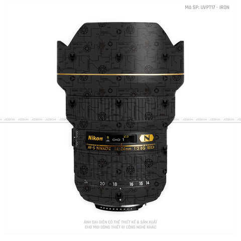 Dán Skin Ống Kính Nikon Vân Nổi Pattern Icon Đen | UVPT17