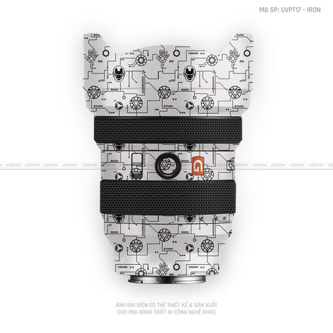 Dán Skin Ống Kính Sony Vân Nổi Pattern IRonman Trắng | UVPT17