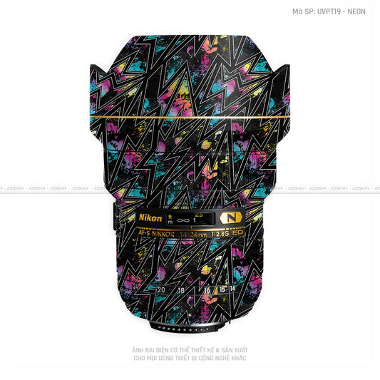 Dán Skin Ống Kính Nikon Vân Nổi Neon 01 | UVPT19
