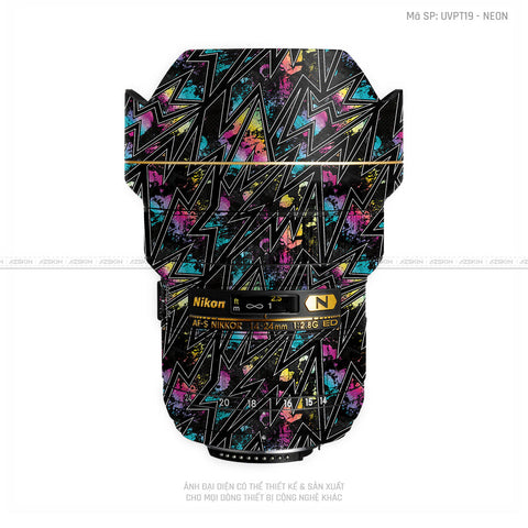 Dán Skin Ống Kính Nikon Vân Nổi Neon 01 | UVPT19