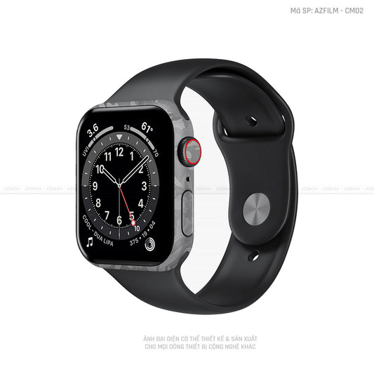 Dán Skin Apple Watch Vân Nổi Camo Xám | AZFILM - CM02