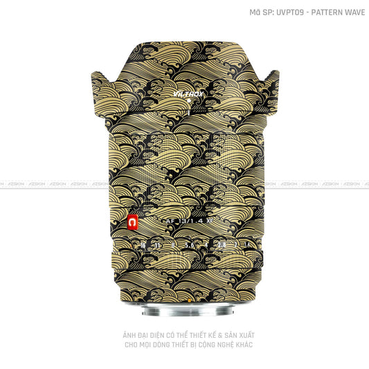 Dán Skin Ống Kính Viltrox Vân Nổi Pattern Wave Vàng Đồng | UVPT09