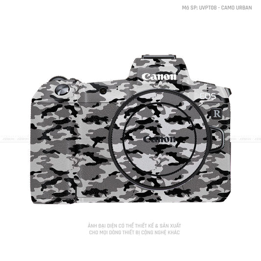 Dán Skin Máy Ảnh Canon Vân Nổi Camo Urban Bạc | UVPT08