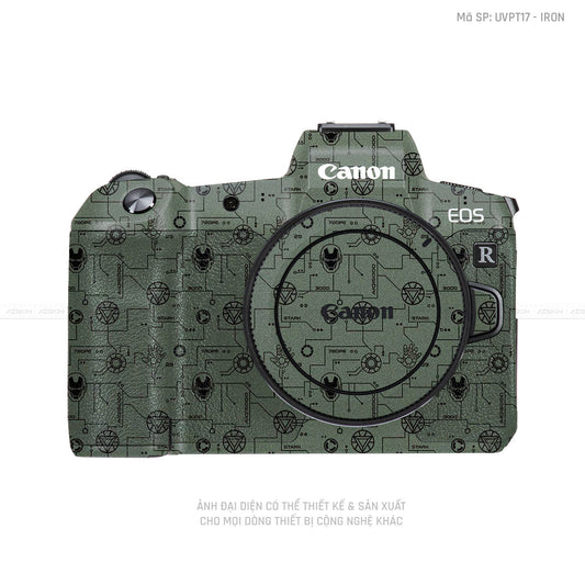 Dán Skin Máy Ảnh Canon Vân Nổi Pattern Ironman Xanh | UVPT17
